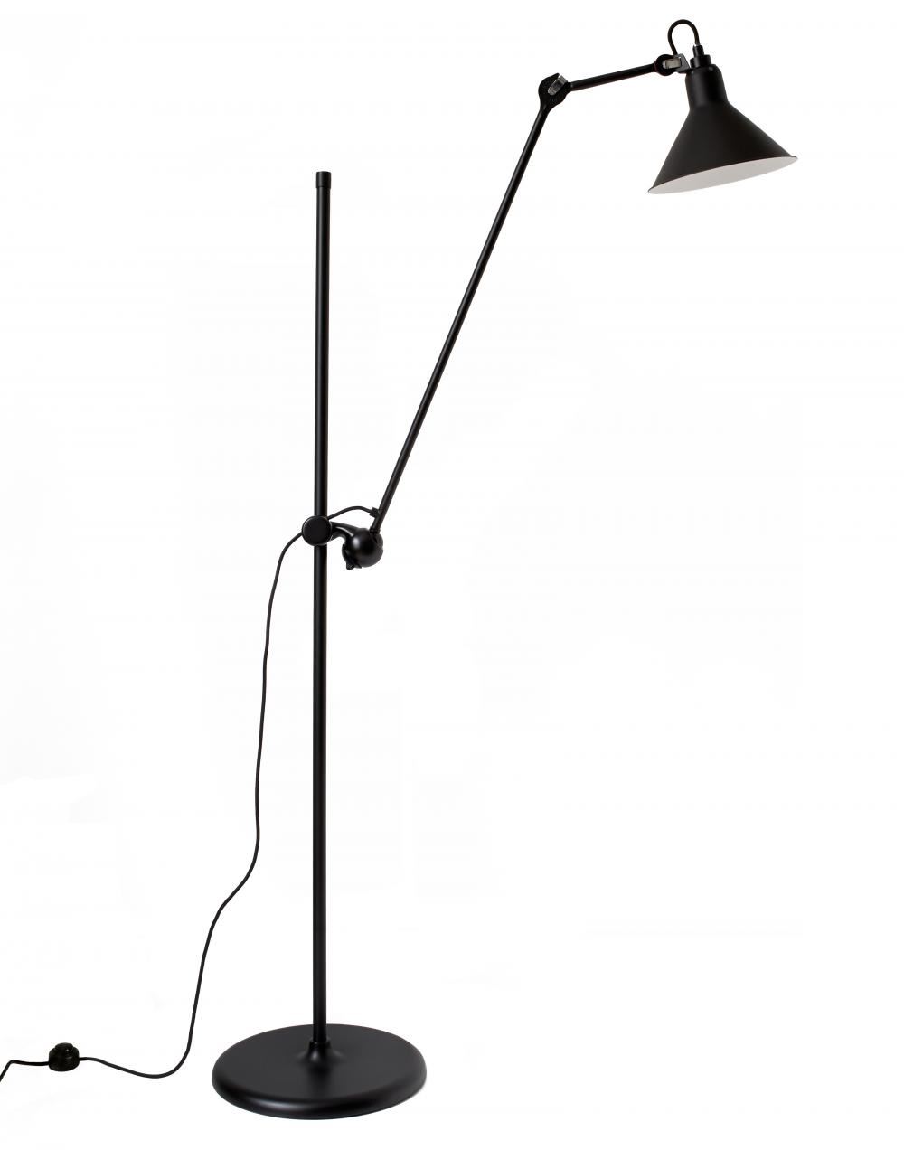Lampe Gras 215 Floor Lamp Black Shade Black Body Conical Shade