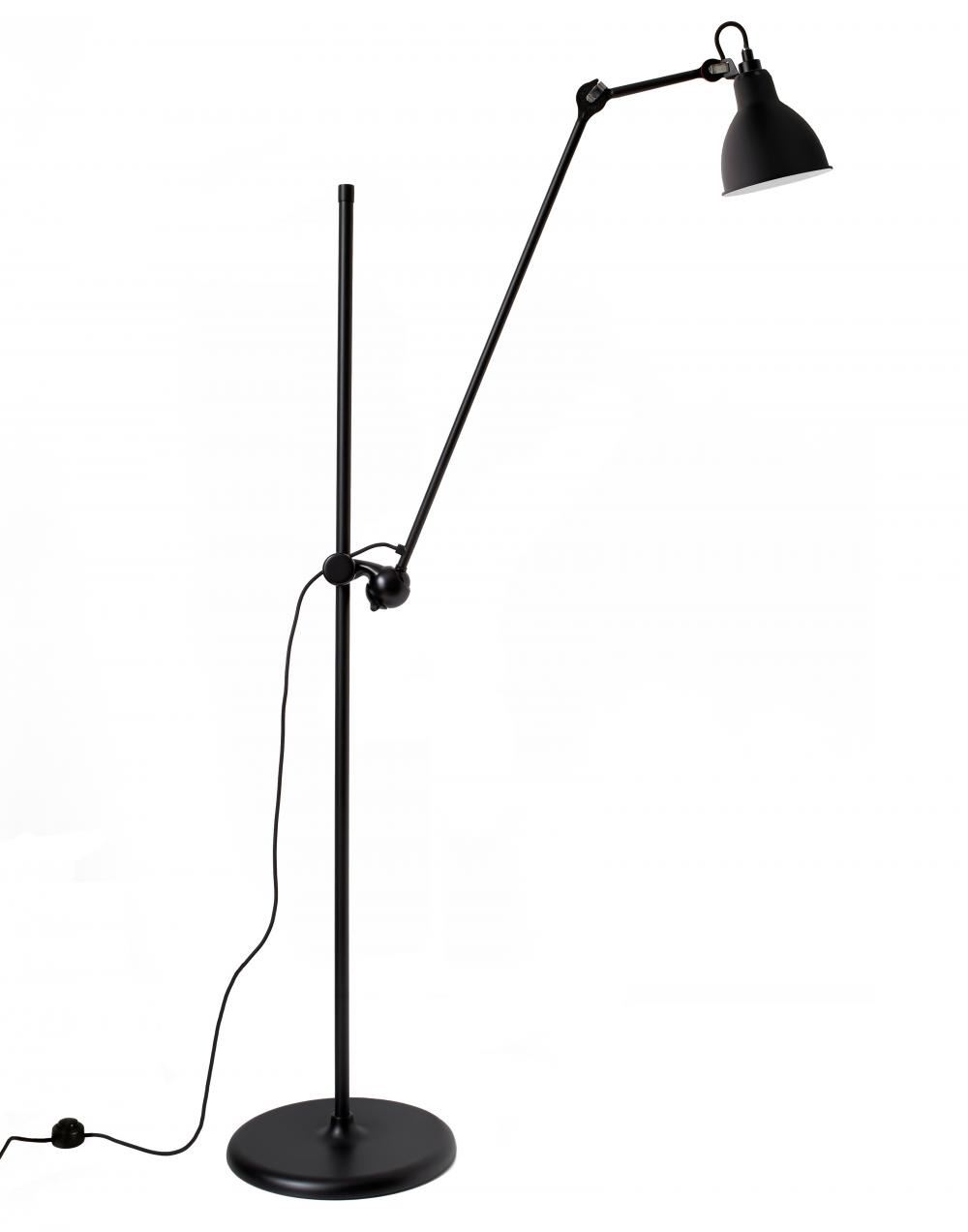 Lampe Gras 215 Floor Lamp Black Shade Black Body Round Shade