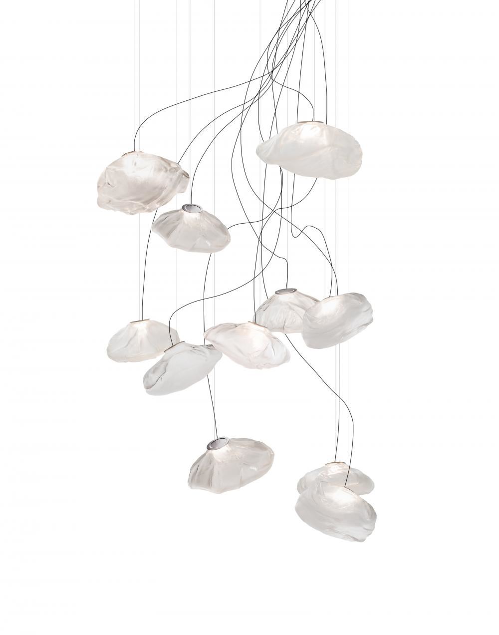 Bocci Series 73 Semi Rigid Pendant 8 36 Pieces 11 Pendant Round Canopy Grey 3 Designer Pendant Lighting