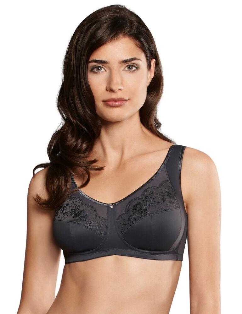 Post op you need a bra you can rely on. This post mastectomy bra from Anita is just that. With 2 pockets, one on each cup, you can wear your prosthesis with security and confidence. This bra is made from a comfy stretch fabric and has no underwire but still feels supportive. The cups have three parts and the pockets are moulded to keep you feeling supported all day. The stunning but subtle floral embroidery is the finishing touch this mastectomy bra needs.  Post-op bra Bilateral moulded pockets Comfy stretch fabric Non-wired Composition - 71% Nylon &pipe; 25% Elastane &pipe; 4% Polyester Listed in UK sizes  46563-85354 5764X Non-Wired Mastectomy Bra