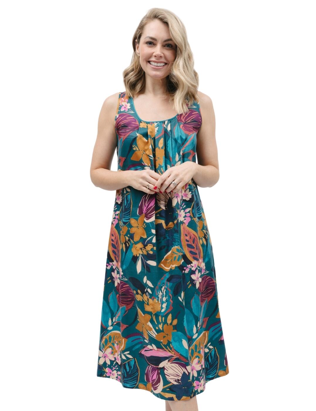 Sleep in luxurious comfort and style with the Cyberjammies Maple nightdress. Crafted from a lightweight fabric, this stunning long night dress features contrasting trims and pleats down the front for a stylish look. The curved neckline and wide shoulder straps add an extra touch of elegance. This comfortable design will keep you cosy at night - with a front and back length of 115cm, getting a great night's sleep is a breeze. Whether you want a night in or to lounge around your home, the Cyberjammies Maple nightdress will keep you looking and feeling amazing.  Long nightdress Luxurious design with contrasting trims Pleats down the front Flowly comfortable design Wide shoulder straps Curved neckline Front and back length: 115cm Country of origin: India Composition: 60% Cotton &pipe; 40% Modal Listed in UK sizes  9894-8 9894 Nightwear