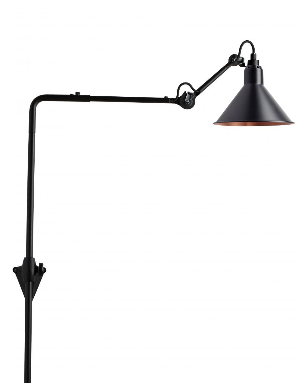 Lampe Gras 216 Wall Light Black Shade With Copper Interior Conic Shade