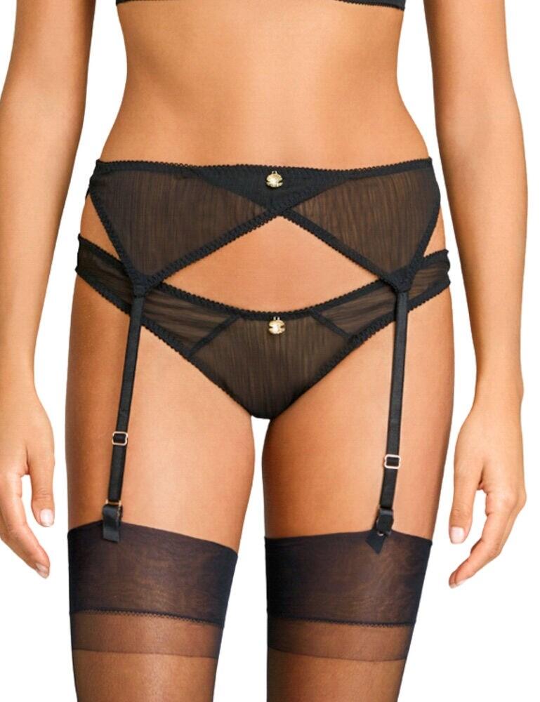 Adorn you hips with elegant chiffon, designed to wrap around your curves to highlight and entice. The Penelope collection by Coco de Mer is a fabulous addition to your lingerie drawer. This sensual suspender belt is decorated with a rose gold charm at the centre waist along with adjustable satin suspender straps. Penelope suspender belt fastens with a hook and eye closure to the rear. Match with the coordinating items to complete the look.  Designed to amplify your form Luxurious veil Golden charm detail Composition: 100% polyamide Listed in UK sizes  46157-85388-1136627 PEN-019-01 Suspender Belt