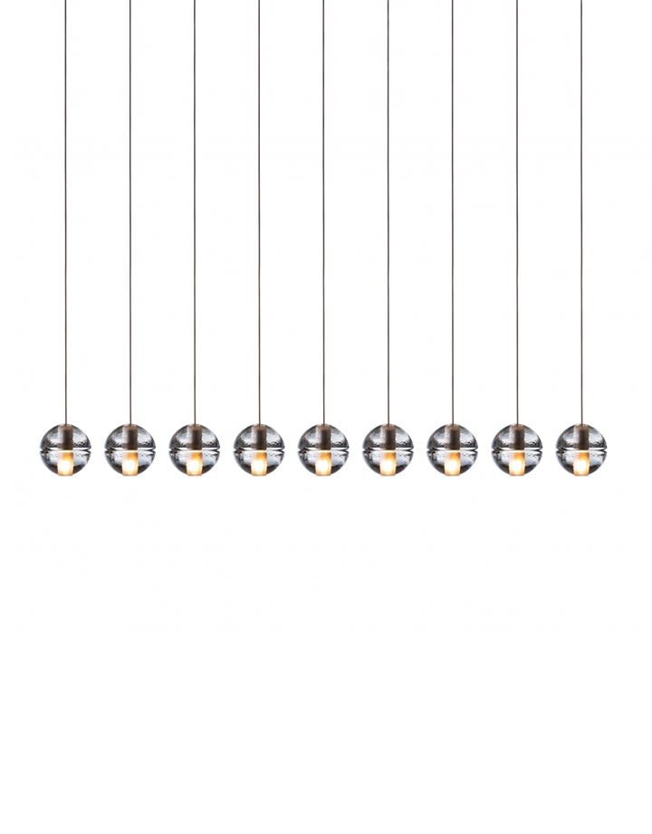 Bocci Series 14 Pendant 3 9 Pieces 9 Ball Linear 10w Xenon Clear Designer Pendant Lighting