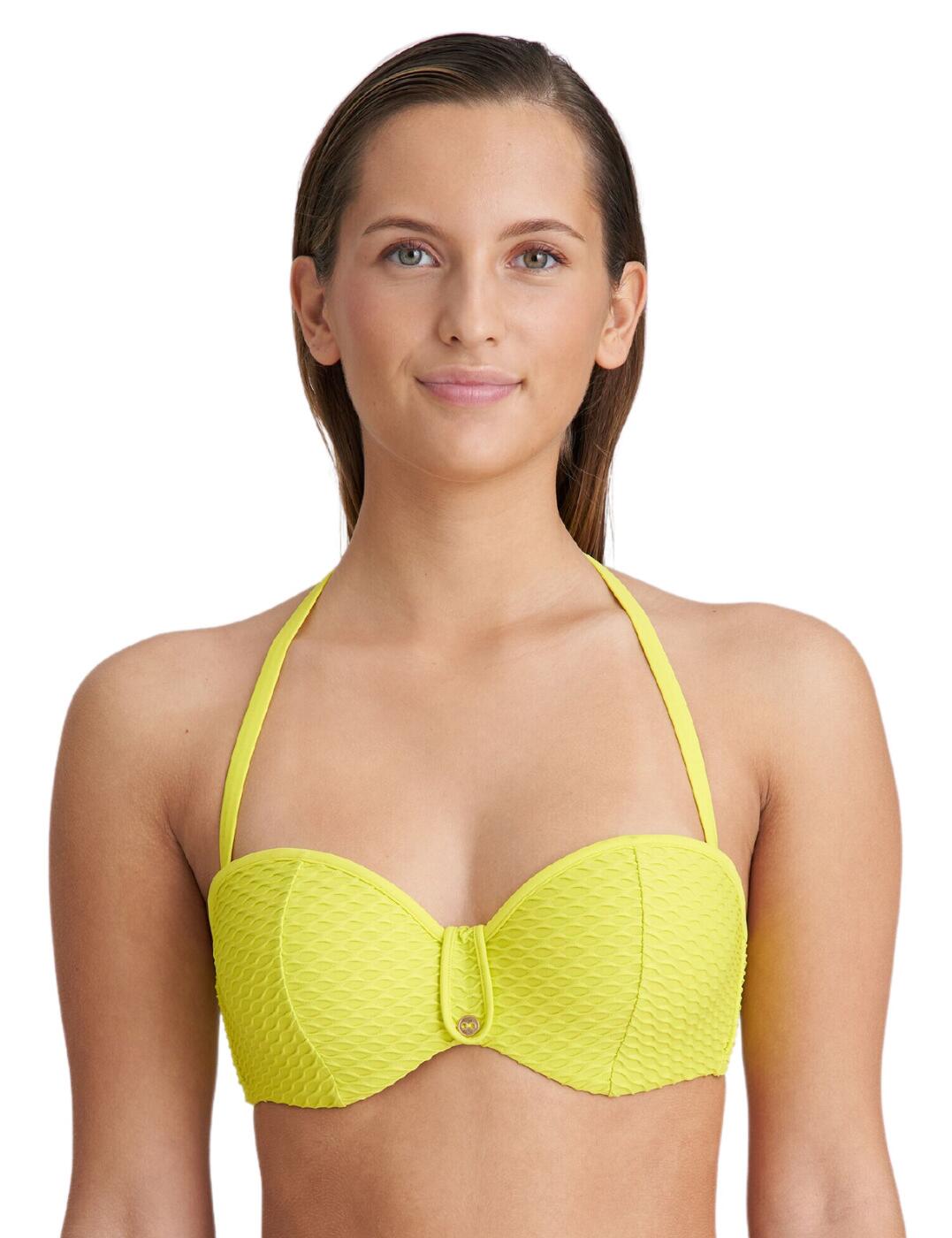 Are you looking for a swimwear top that combines style, luxury and comfort? Look no further than the Marie Jo Brigitte strapless bikini top. This bikini top has all the features you need to feel confident poolside. This bikini top is designed to provide unbeatable support, as it is crafted with comfortable padded cups and a sturdy underwire for a secure fit. It also features a classic neckline silhouette that flatters the contours of your body. On top of this, Marie Jo Brigitte bikini top is designed with fully detachable adjustable straps, which makes it effortless to get the perfect fit helping you avoid any tan lines! Plus, if you re looking for a full beach-ready look, the Marie Jo Brigitte collection offers a range of coordinating briefs to complete your outfit.