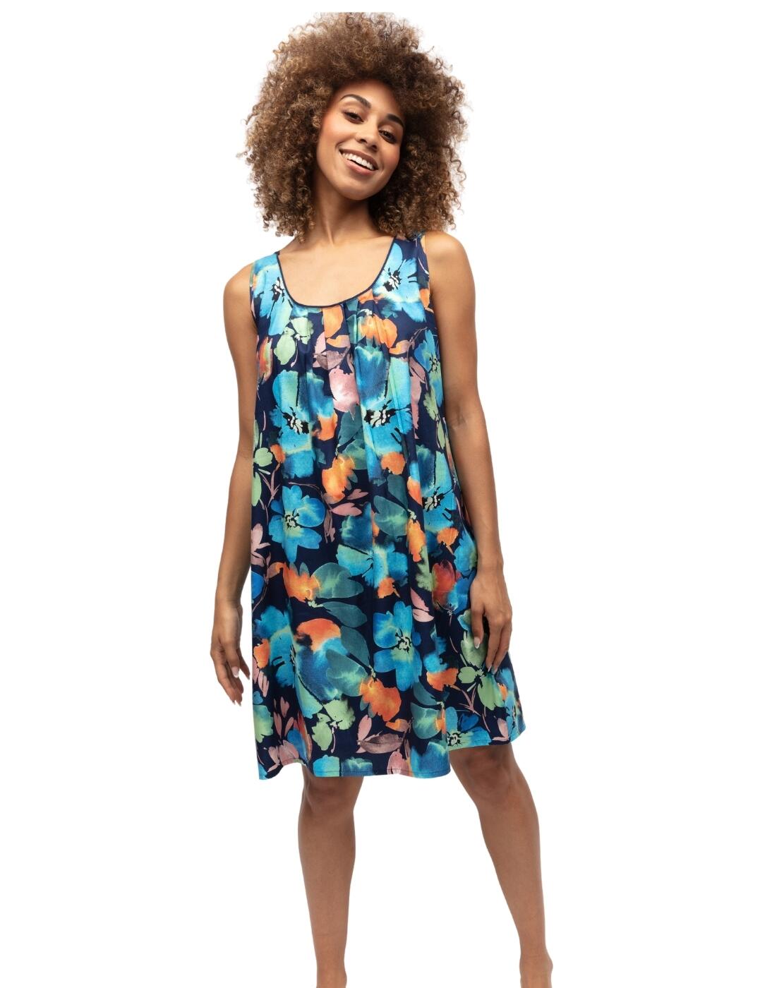 Up your nighttime wardrobe game with the effortlessly gorgeous Cyberjammies Bea short night dress. This night dress offers both the breathability and comfort that any woman desires for a good night's sleep. Featuring a large floral design on a lightweight and airy material, the Bea short nightdress is designed to provide you with quality rest night after night. The front pleats also create a relaxed silhouette, while the trim along the neckline gives the dress an extra pop of style. Plus, the wide shoulder straps provide comfort and extra support. And if that's not enough, the dress is cut to a flattering knee-length. So you can feel put together and be sure of quality sleep with every wear.  Short nightdress Large floral design Breathable fabrics Rounded neckline Wide shoulder straps for comfort Front pleats create a relaxed silhouette Trimmed along the neckline Knee length Country of origin: India Composition: 60% Cotton &pipe; 40% Modal Listed in UK sizes  9738-8 9738 Nightwear