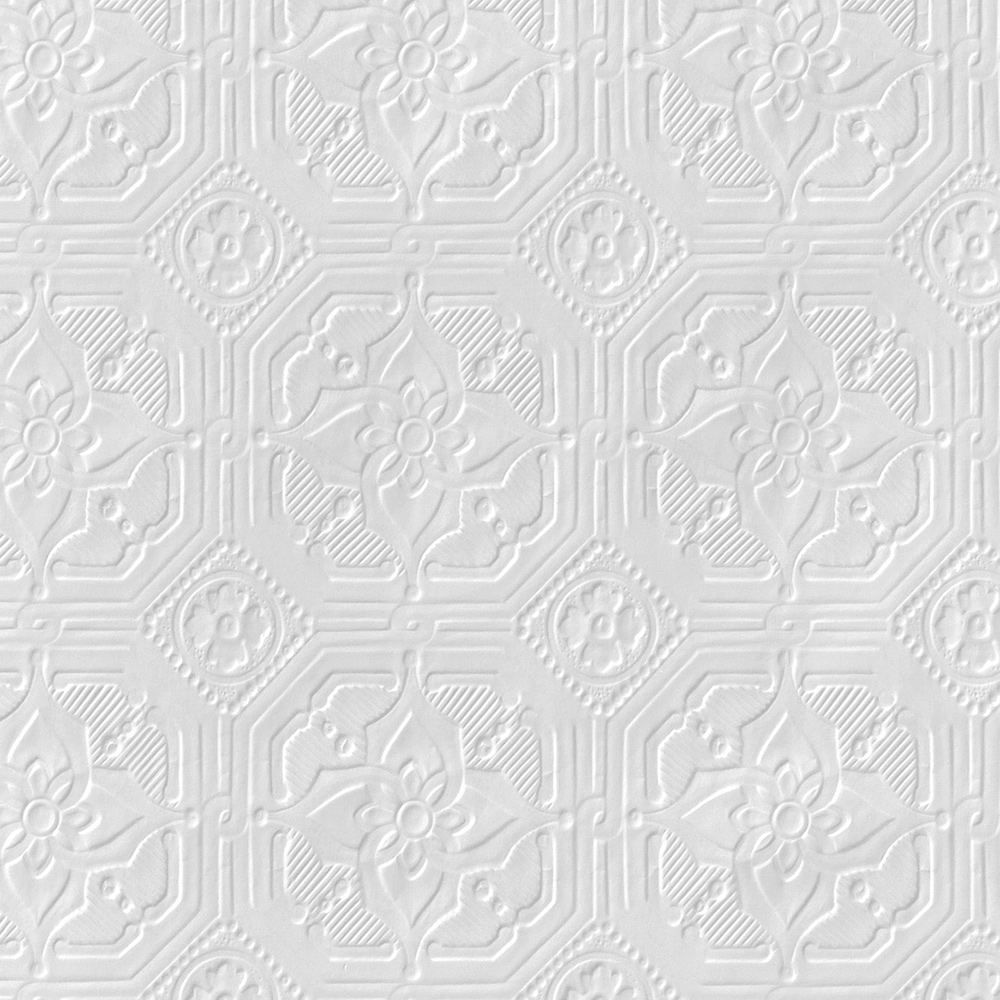 Paintable Wallpaper Textured Embossed Luxury Vinyl Flower Floral Derby Anaglypta, White