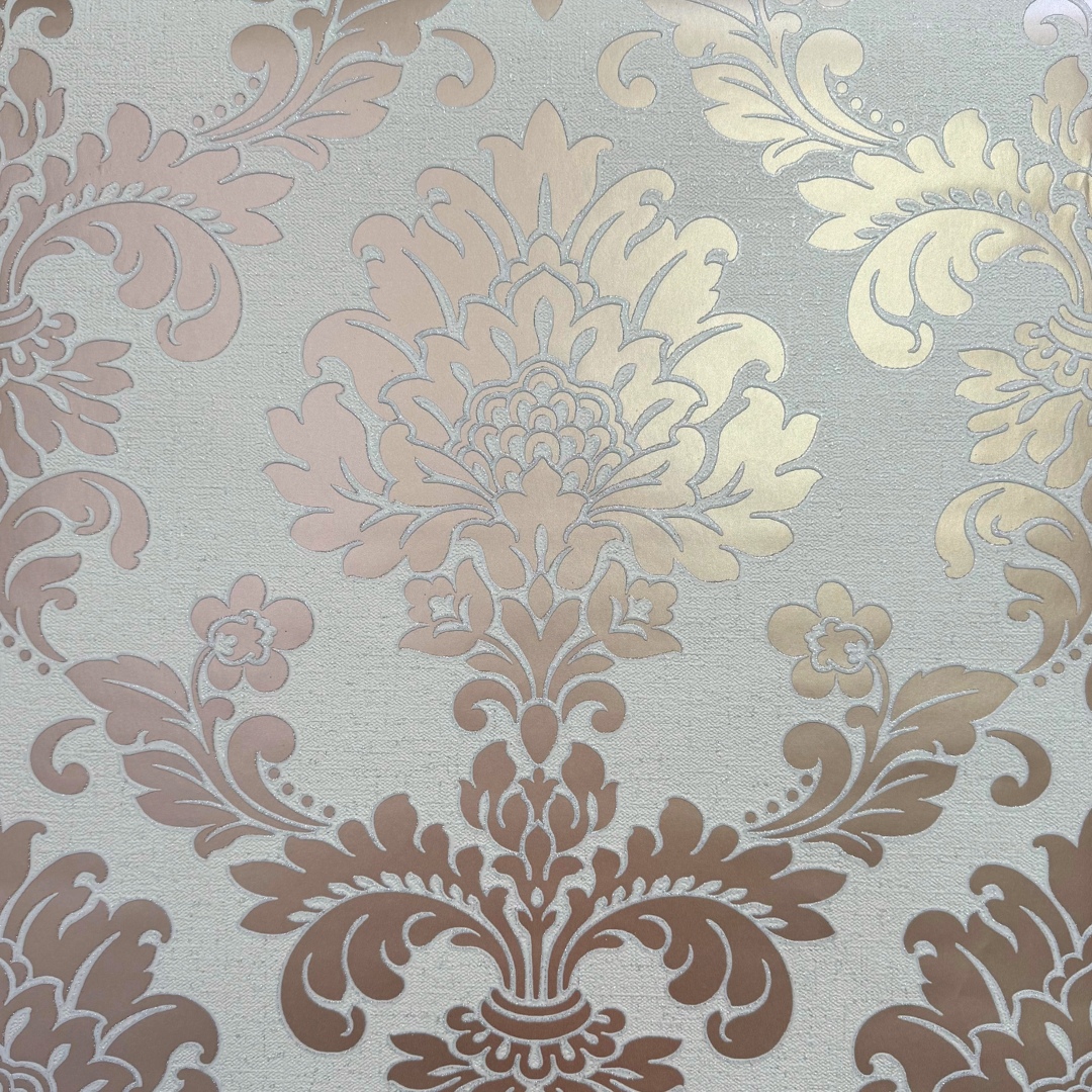 Quartz Damask Wallpaper Rose Gold Fine Decor FD42204