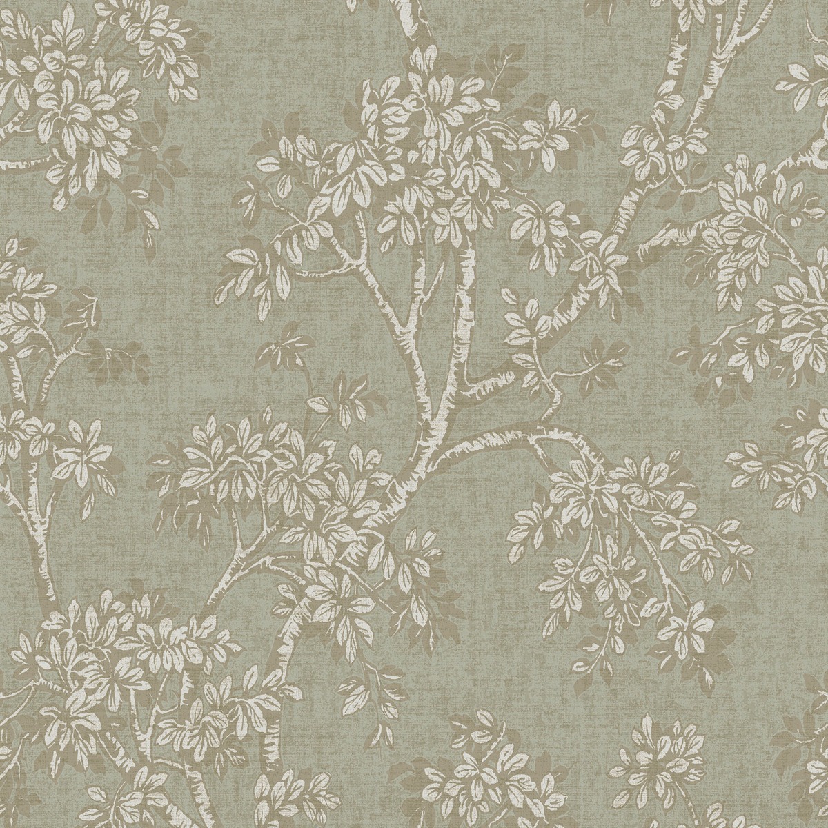 Hawthorn Trail Textured Blown Vinyl Wallpaper Sage Green Holden 76011