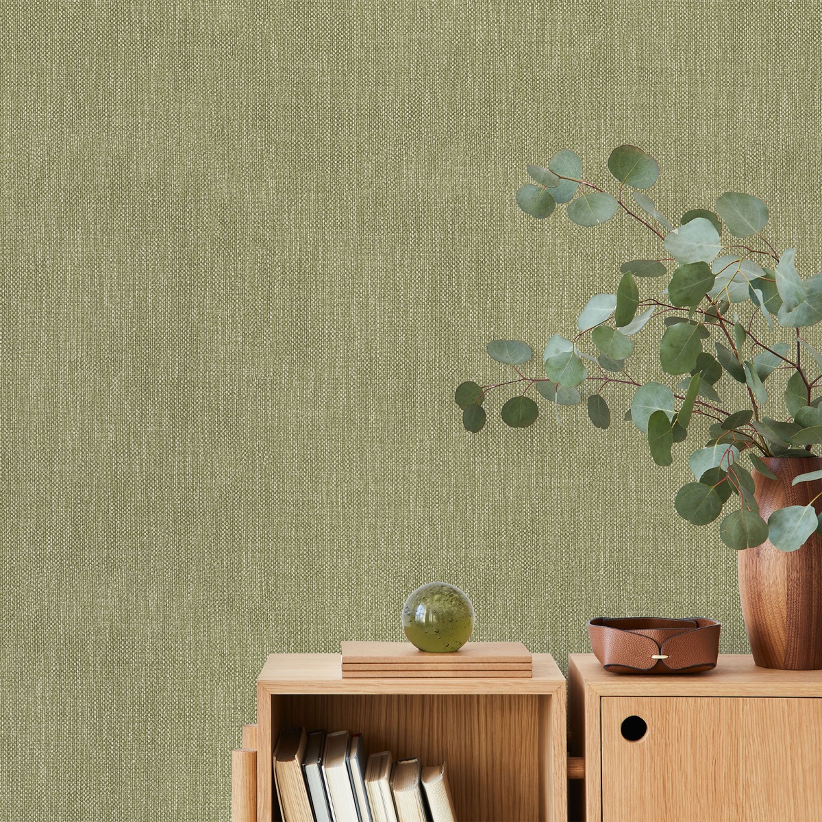 Boucle Vertical Texture Wallpaper Green Grandeco 205901