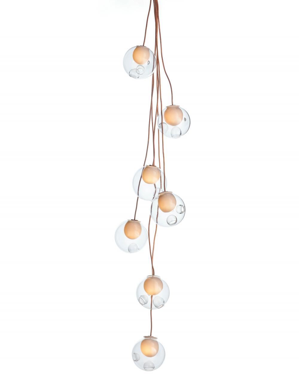 Bocci Series 28 Copper Pendant 3 7 Pieces 7 Pendant Cluster Canopy 15w Led Clear Designer Pendant Lighting