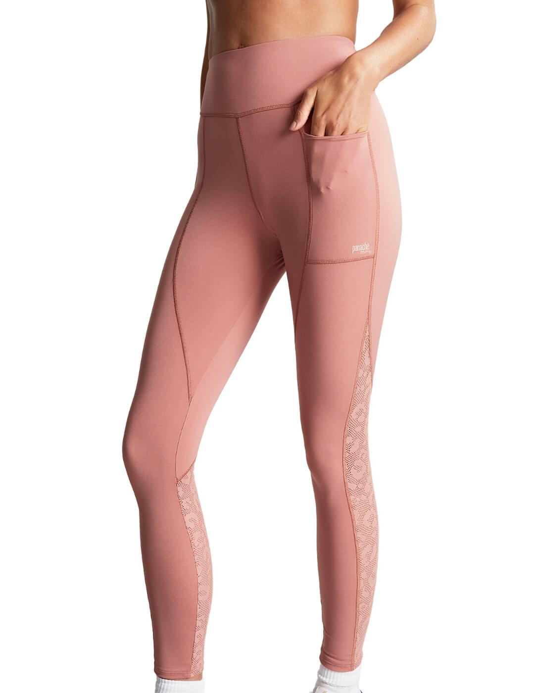 Are you ready to take your style game to the next level? Look no further than the Panache Ultra Adapt leggings. With a flattering high rise waistband and classic Panache logo branding, these leggings will make sure you feel amazing every time you wear them. The mesh panelling featuring an animal print design is the perfect addition to any outfit and provides extra coverage where you need it. Plus, the pocket on the side provides convenience and added functionality. And the matching sports bra ensures that you'll always feel comfortable and supported no matter what you're doing. So why not give Panache Ultra Adapt a try today? Be bold and make a statement. Shop Panache Ultra Adapt now.  Flattering leggings High rise waist Mesh panelling with animal print Pocket on the side Classic Panache branding Matching sports bra Country of origin: China Composition: 70% Polyamide &pipe; 30% Lycra Listed in UK sizes  63215-108715-1444025 5023 Sports Leggings