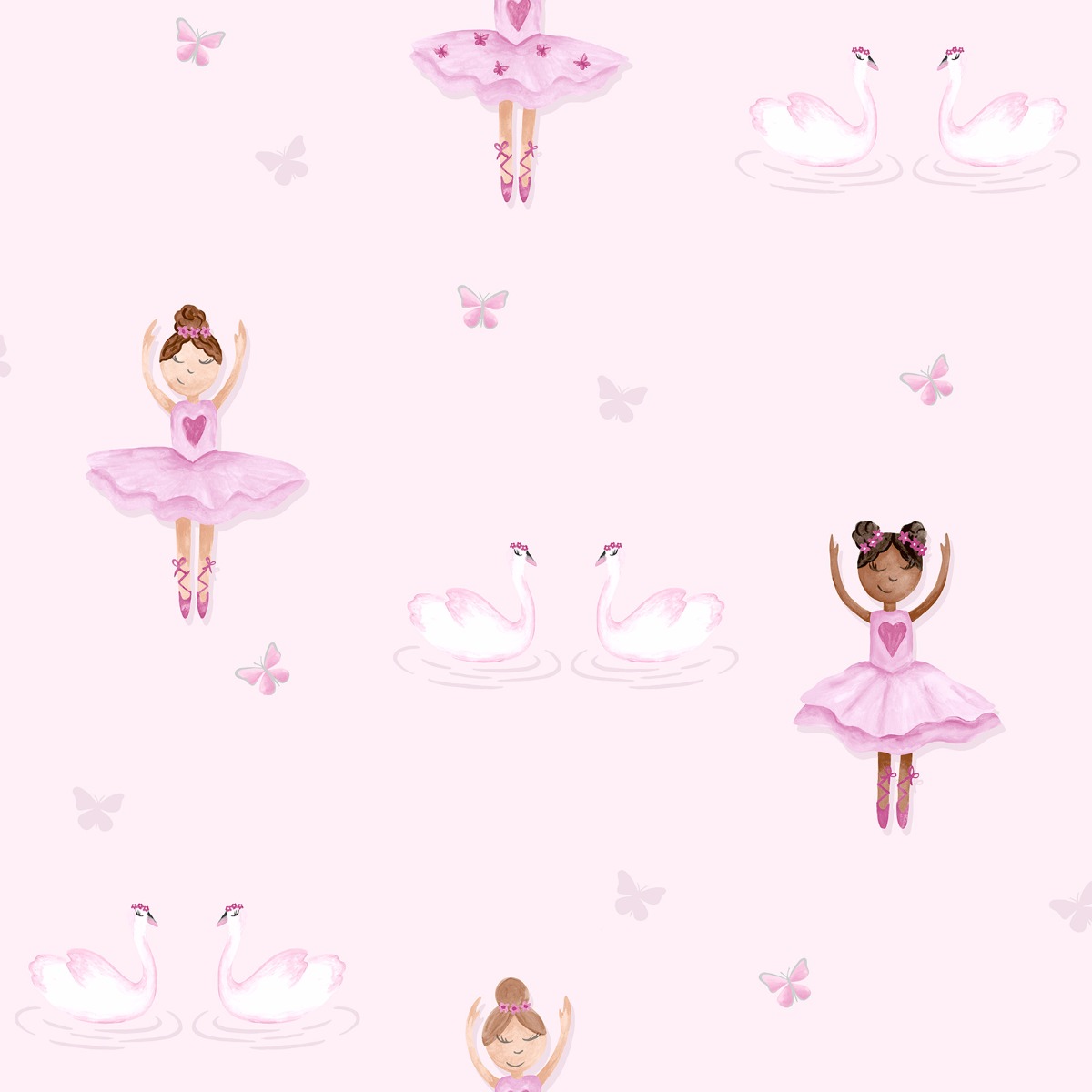 Holden Decor Ballerina Pink Wallpaper 10m x 53cm, Pink