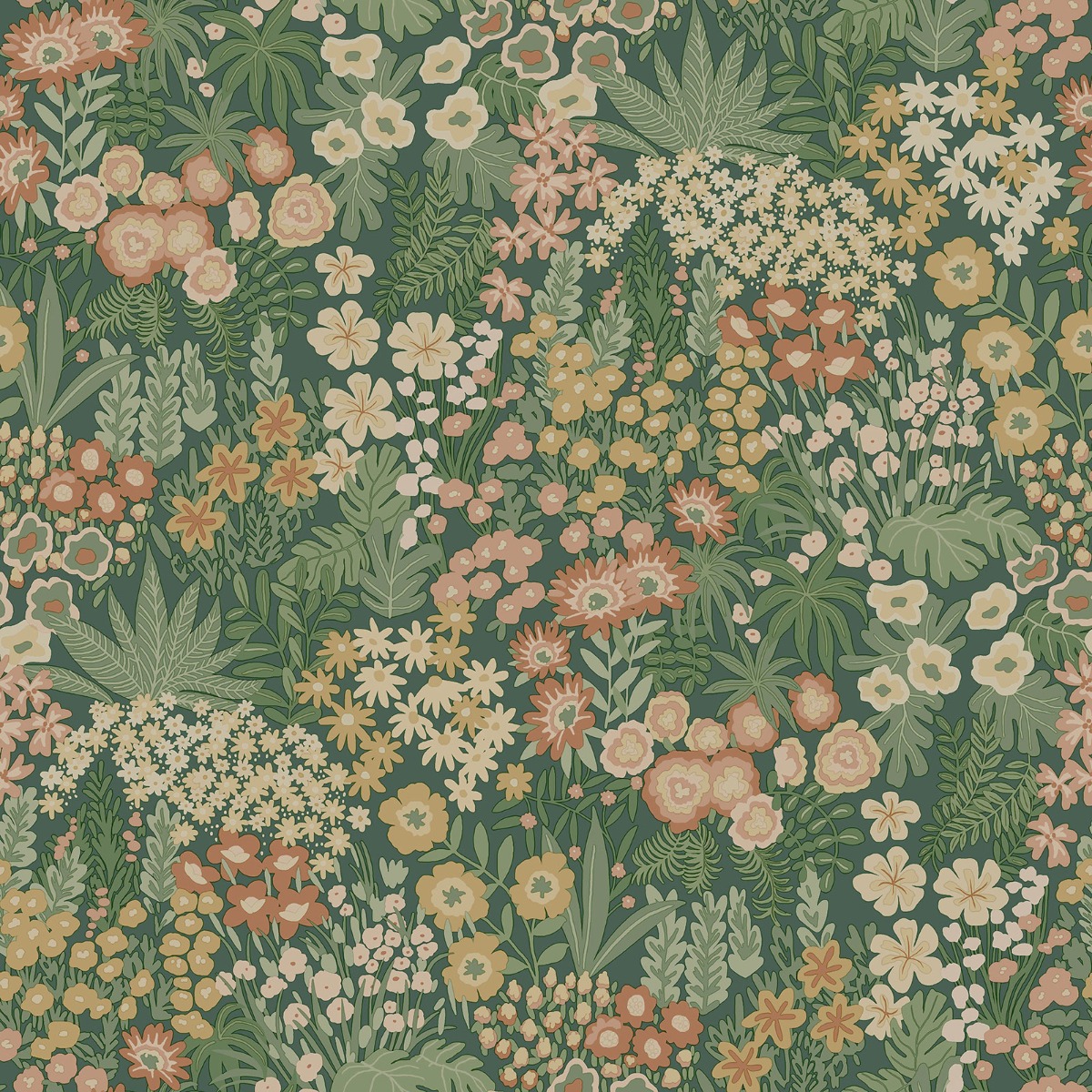 Everbloom Floral Wallpaper Emerald Green / Multi Holden 13900