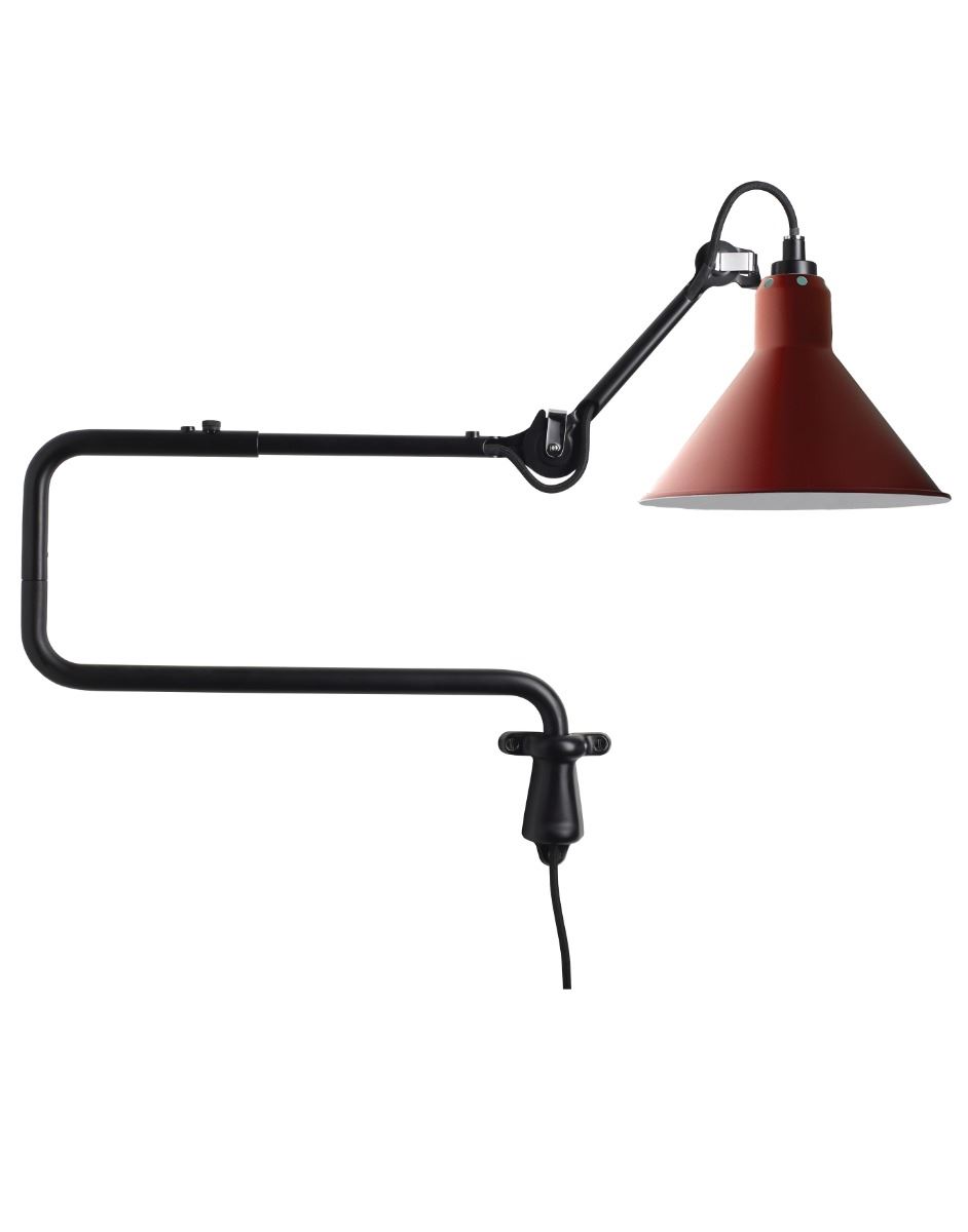 Lampe Gras 303 Wall Light Red Shade Conic