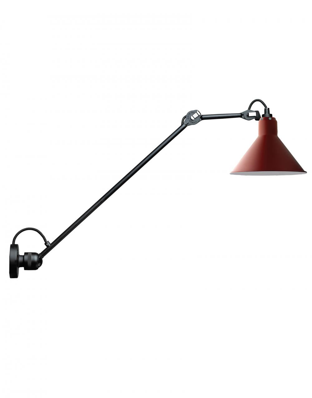 Lampe Gras 304 Large Wall Light Red Shade Conic Shade