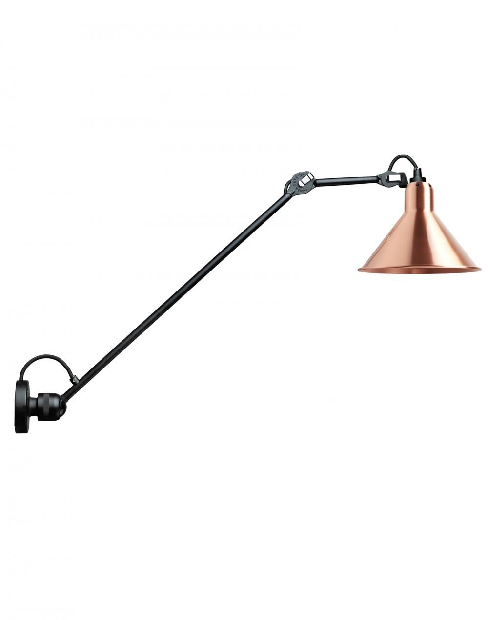 Lampe Gras 304 Large Wall Light Copper Shade With White Interior Conic Shade