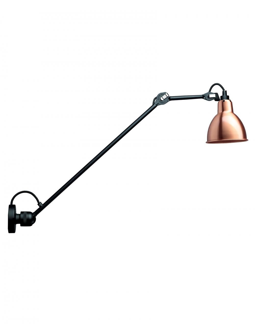 Lampe Gras 304 Large Wall Light Copper Shade With White Interior Round Shade