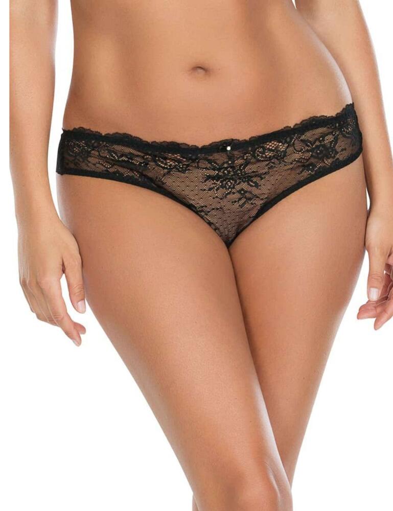 Full of lace and scalloped edges, this Parfait thong will be the flirtiest addition to your lingerie drawer. Like all the products within the Sardine range, this thong is adorned with floral lace for an elegant look. Crafted from a semi-sheer material and the minimal rear coverage, it will leave eyes wanting more!  Low rise fit Scalloped edges Minimal rear coverage Bow and sparkle detailing on waistband Composition - 83% Nylon &pipe; 17% Spandex Listed in UK sizes  46830-85738-1147515 P5354 Brief