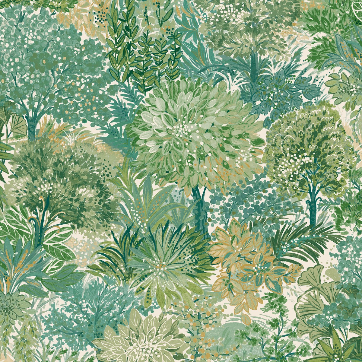 Grandeco Blossom Tree Textured Wallpaper, Green, Green