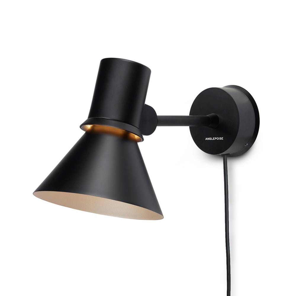 Anglepoise Type 80 Wall Light Plug Switch And Cable Matte Black Wall Lighting