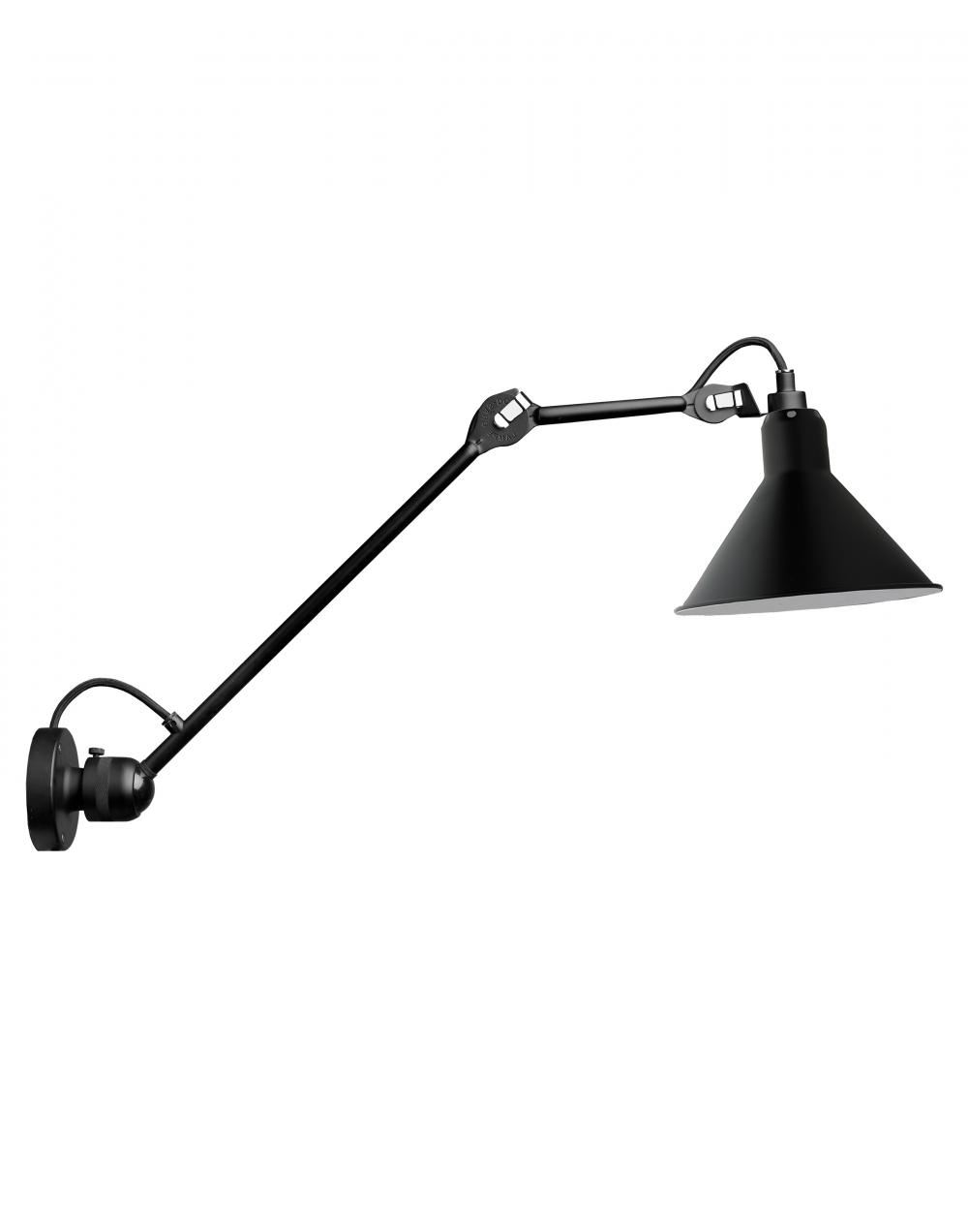 Lampe Gras 304 Medium Wall Light Black Shade Conic Shade