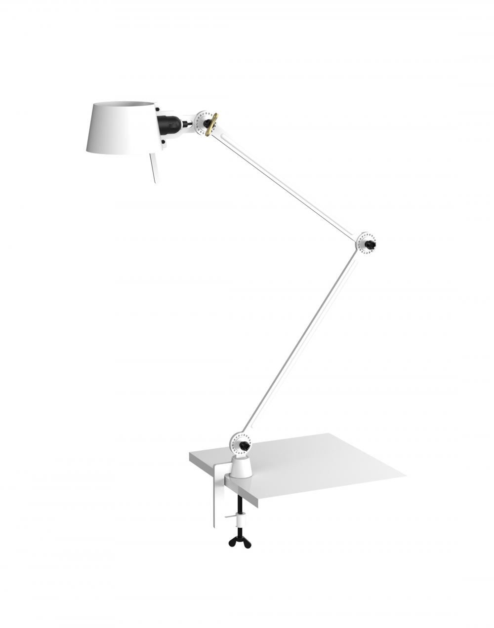 Bolt Desk Lamp Double Arm With Clamp Pure White