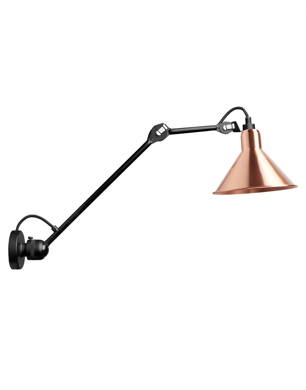 Lampe Gras 304 Medium Wall Light Copper Shade With White Interior Conic Shade
