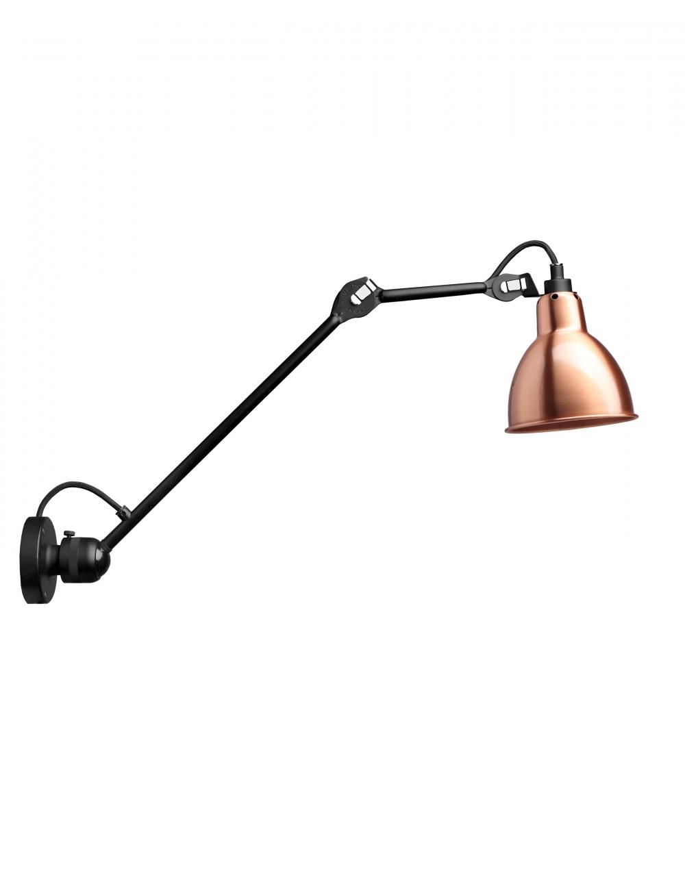 Lampe Gras 304 Medium Wall Light Copper Shade With White Interior Round Shade