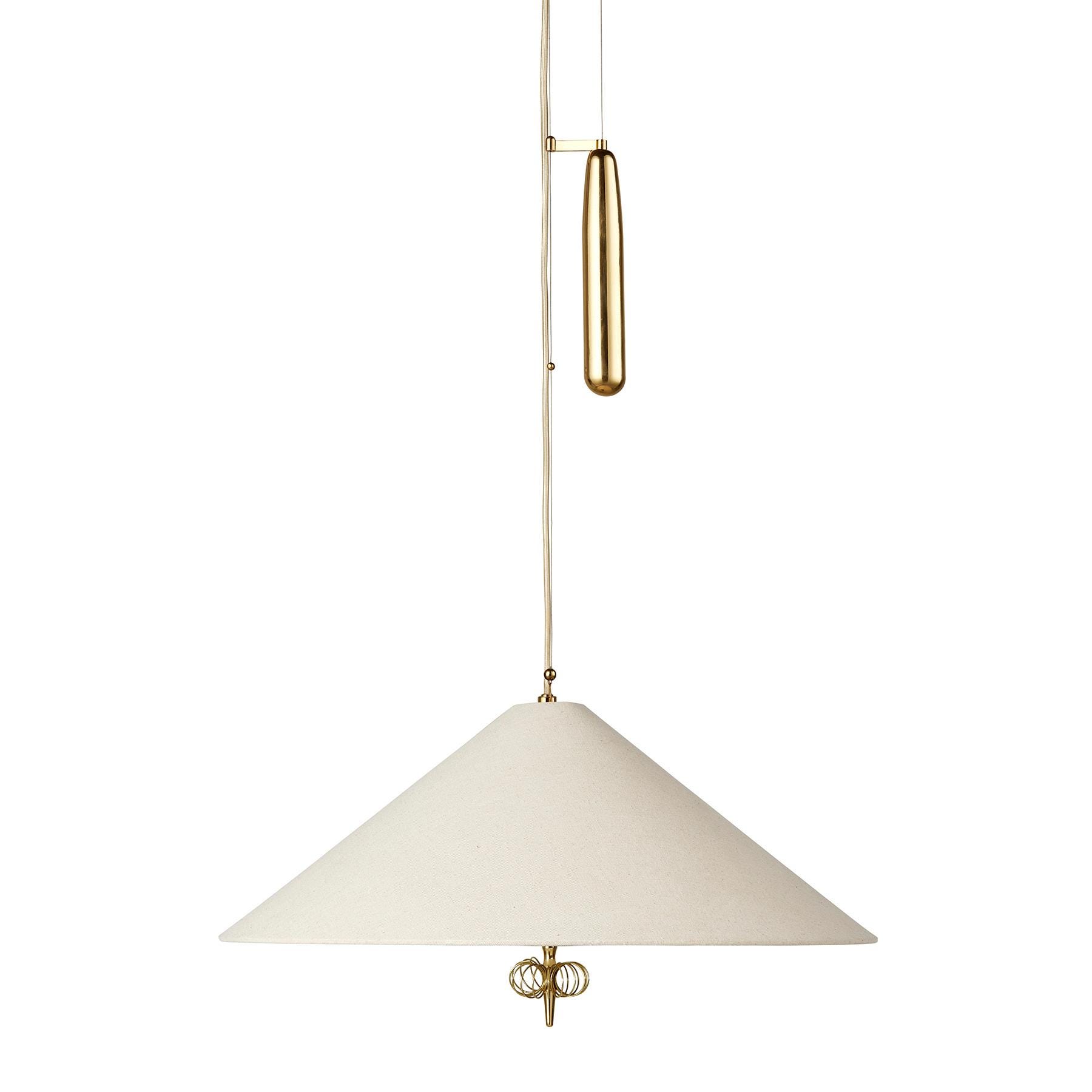 Gubi 1967a Rise And Fall Pendant Light Diameter 56cm Canvas Cream Designer Pendant Lighting