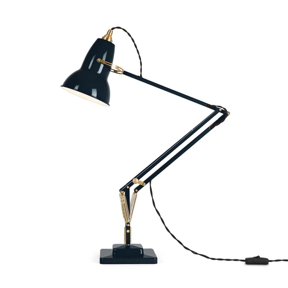 Anglepoise Original 1227 Desk Lamp Brass Ink Blue