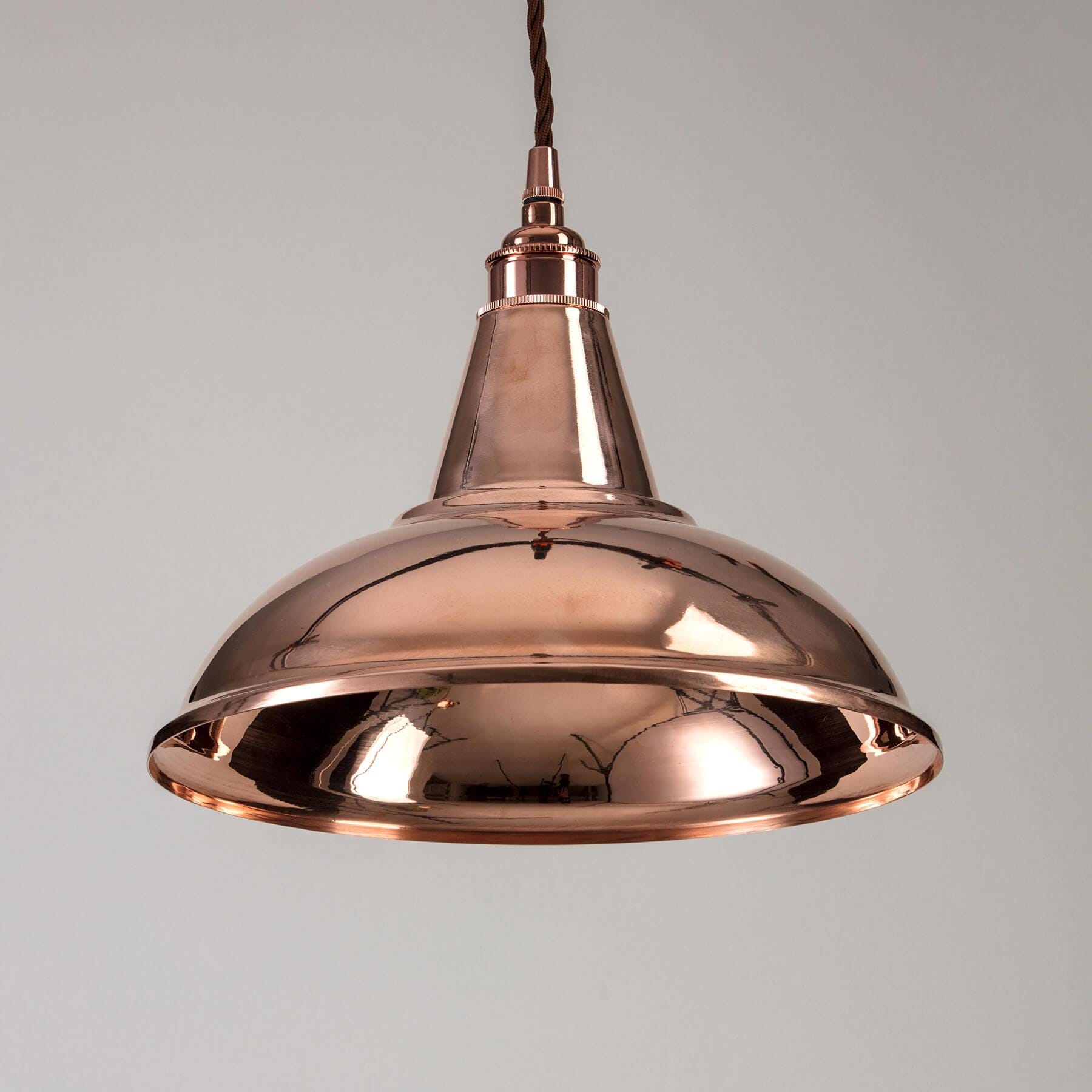 Old School Electric Factory Pendant Light Copper Brown Designer Pendant Lighting