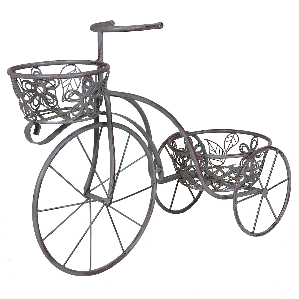 Charles Bentley Wrought Iron Penny Farthing Planter Grey