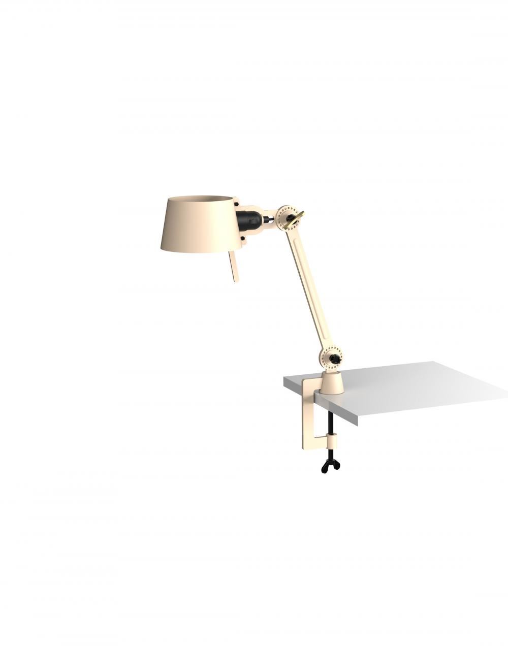 Bolt Desk Lamp Single Arm Small With Clamp Lightning White