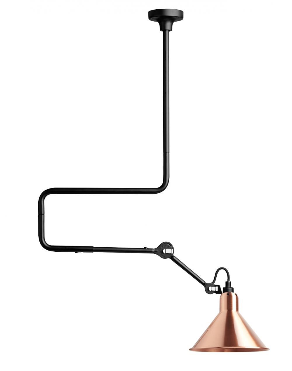 Lampe Gras 312 Ceiling Light Copper Shade With White Interior Conic