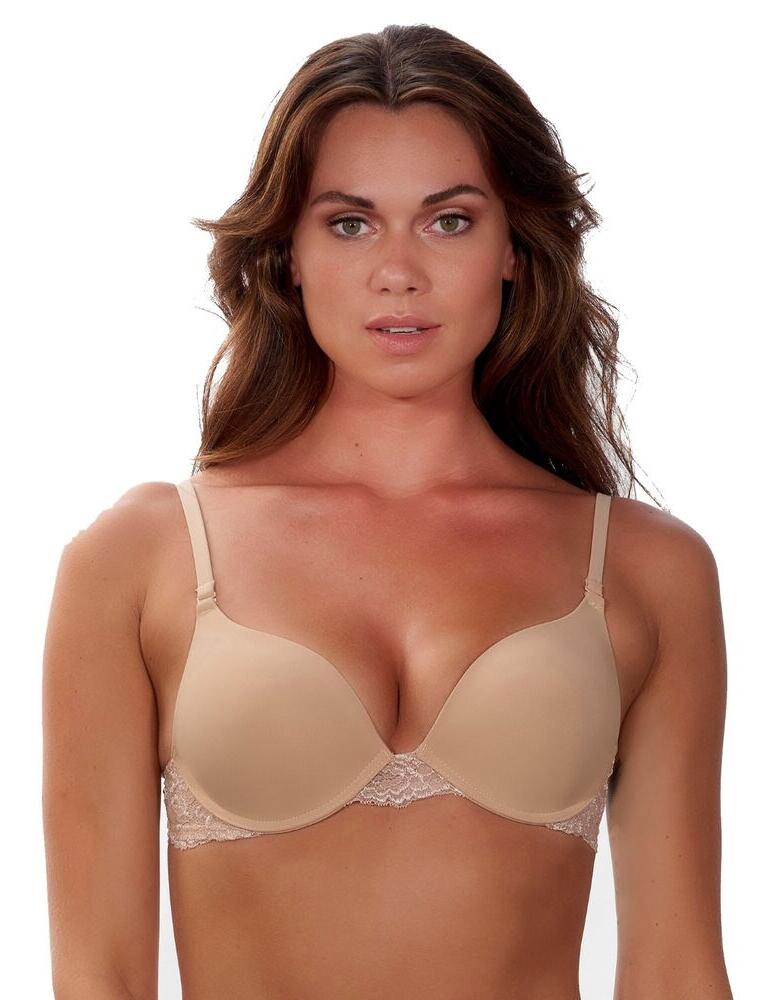 Ready to shape your bust in a truly divine way, After Eden have outdone themselves with their two-way boost lace gel bra. Designed with gel pads for extra comfort this bra pushes inwards and upwards creating a stunning look and prioritizing comfort. With the adjustable straps and hook and eye closure, you can be sure to find a comfortable fit for your day to day adventure while the delicate lace ensures to add a touch of style to every outfit you choose.  Feminine and comfortable Gel pads Adjustable straps Hook and eye closure Beautiful floral lace Composition: 81% Polyamide &pipe; 19% Elastane Listed in UK sizes  46926-85887-1142996 2.5819 Nude Padded Bra