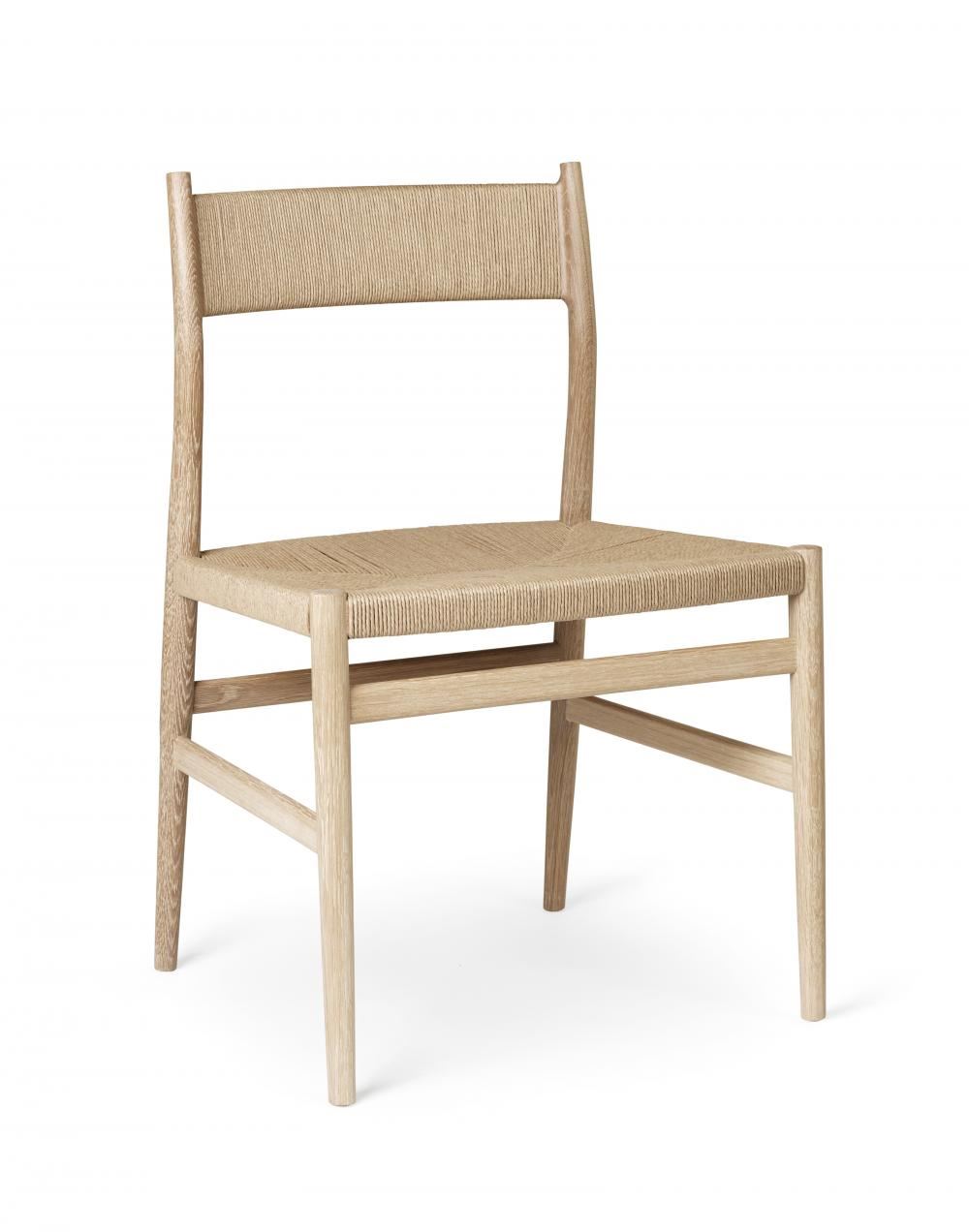 Arv Dining Chair Waxed Oiled Oak Weaved Seat Back Without Armrest
