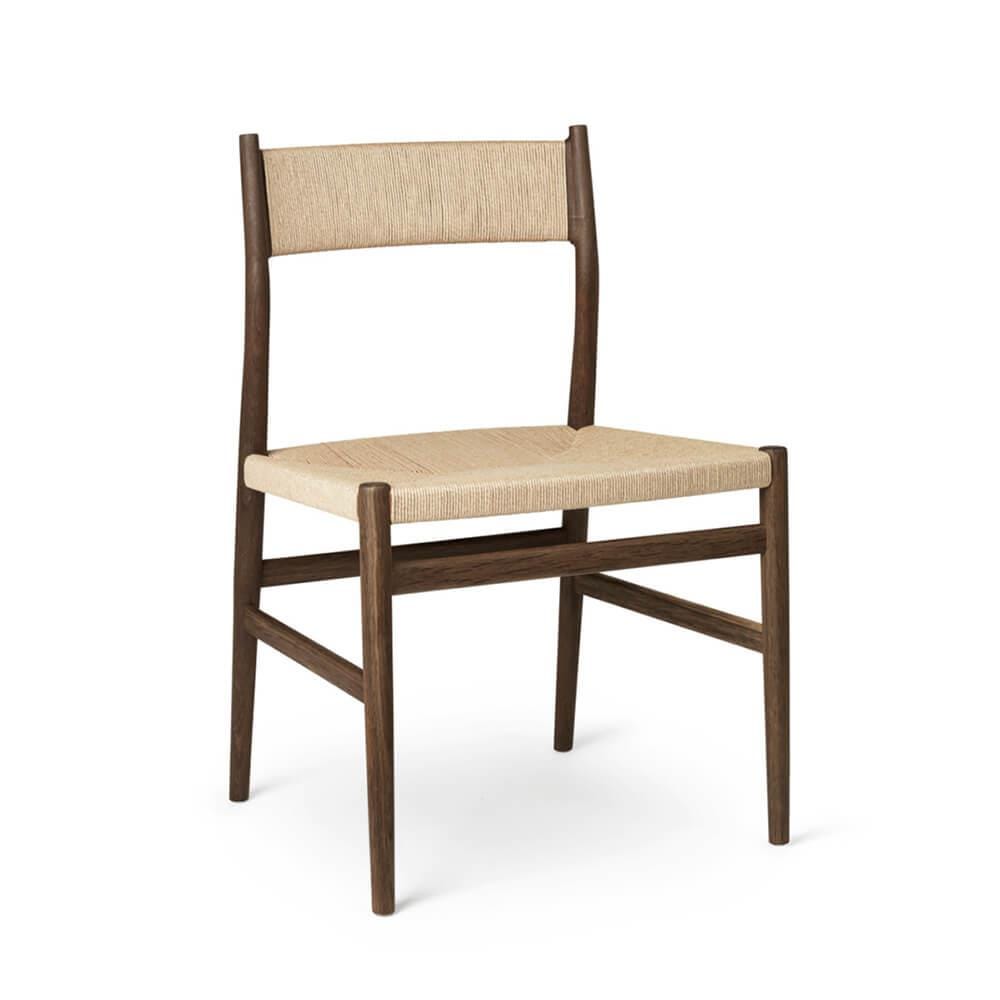 Arv Dining Chair Fumed Oiled Oak Weaved Seat Back Without Armrest