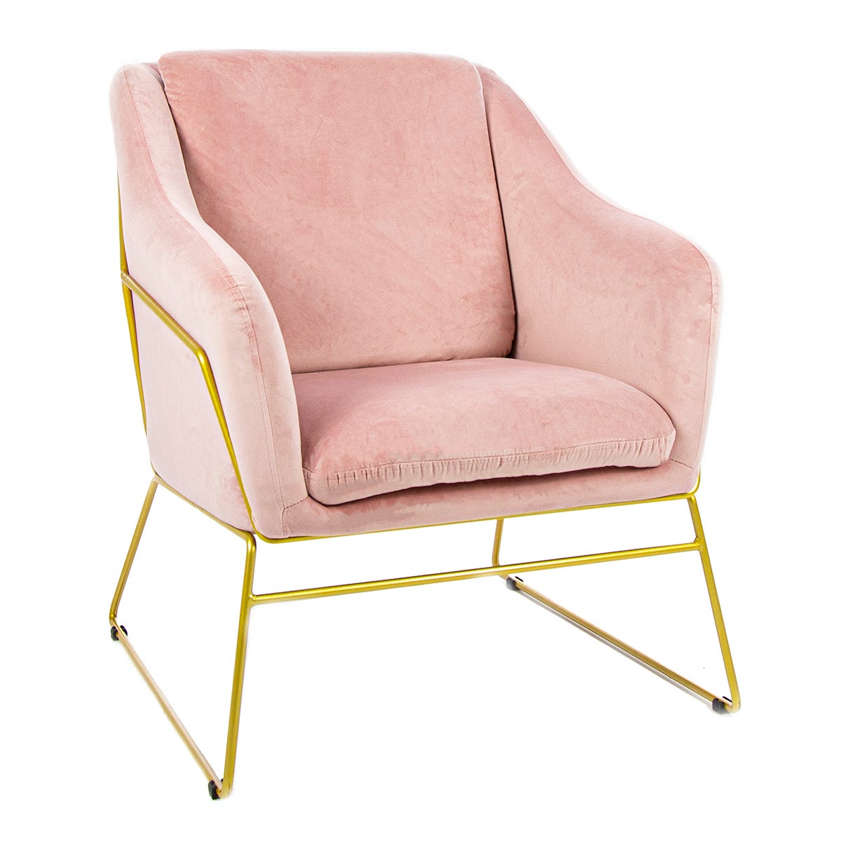 Charles Bentley Tilburg Velvet Occasional Chair Powder Pink