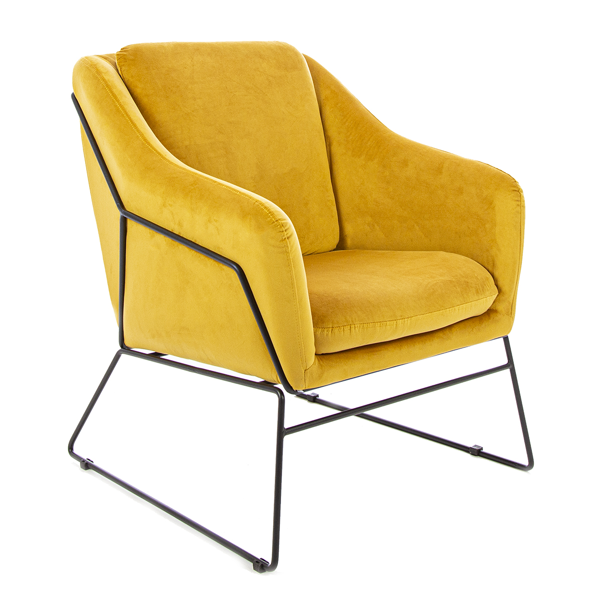 Charles Bentley Tilburg Velvet Occasional Chair Yellow