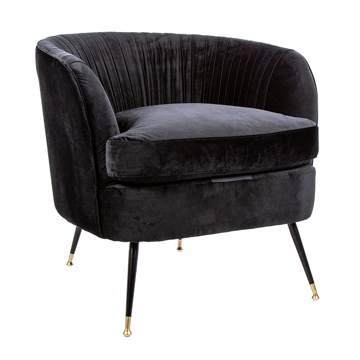 Charles Bentley Milan Velvet Accent Chair Black