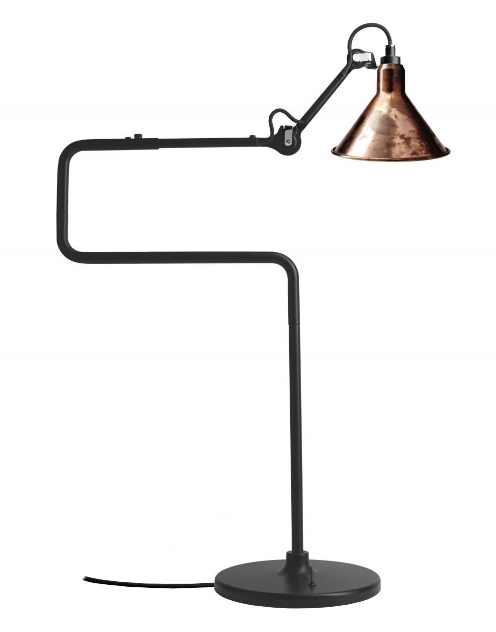 Lampe Gras 317 Table Lamp Raw Copper Shade With White Interior Conical
