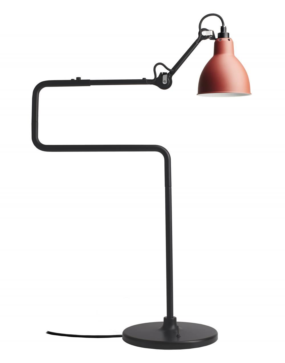 Lampe Gras 317 Table Lamp Red Shade Round