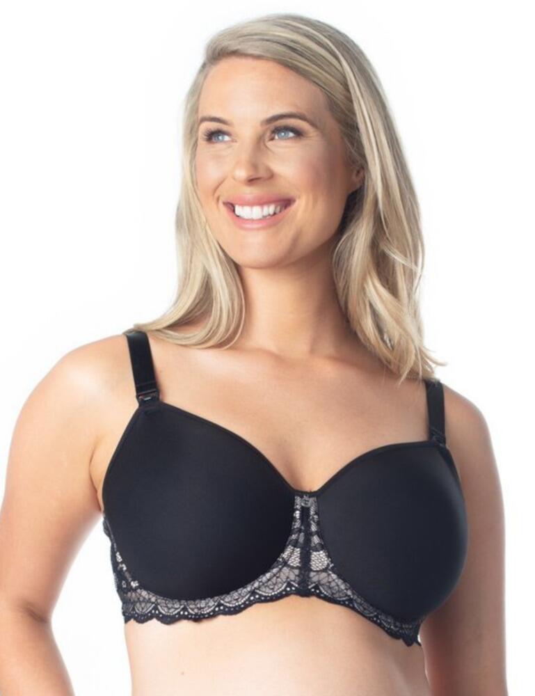 Your everyday, supportive nursing bra is here! This Obsession bra from Hotmilk is smooth, uncomplicated and feminine, perfect for both pregnancy and breastfeeding and all occasions. The cups have spacer foam for a smooth appearance under clothing, with the top cups being designed with stretch to allow for growth. Flexi underwire and a wide hook and eye closure allow for a super-comfortable wear. Easy one-handed drop down cups make breastfeeding easy, while the full cup design gives you great modesty.  Supportive and comfortable, everyday design Spacer foam cups for smooth appearance under clothing Stretch top cups to allow for growth Flexi underwire Wide hook and eye closure Adjustable straps Easy one-handed drop down cups for nursing Composition: 90% Polyamide &pipe; 10% Elastane Listed in UK sizes  49384-89464-1200968 OBB Maternity Bra