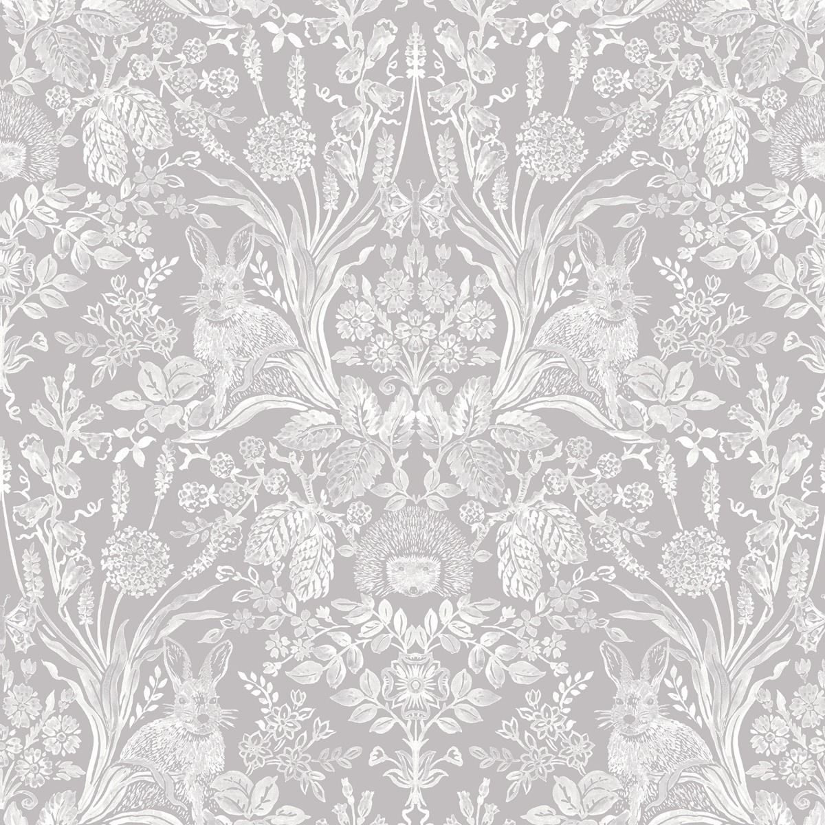 Holden Decor Harlen Grey Wallpaper 10m x 53cm, Grey