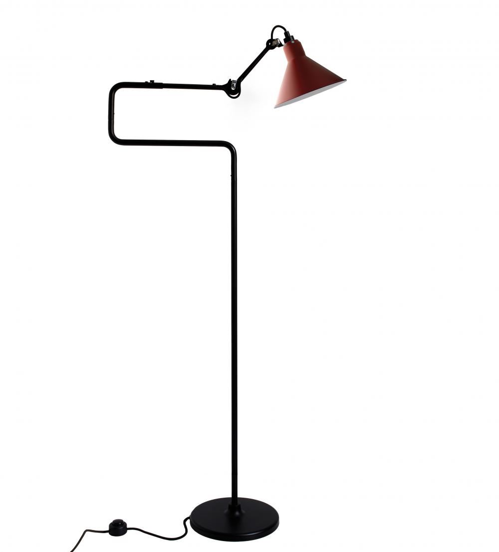 Lampe Gras 411 Floor Light Red Shade Conic Shade