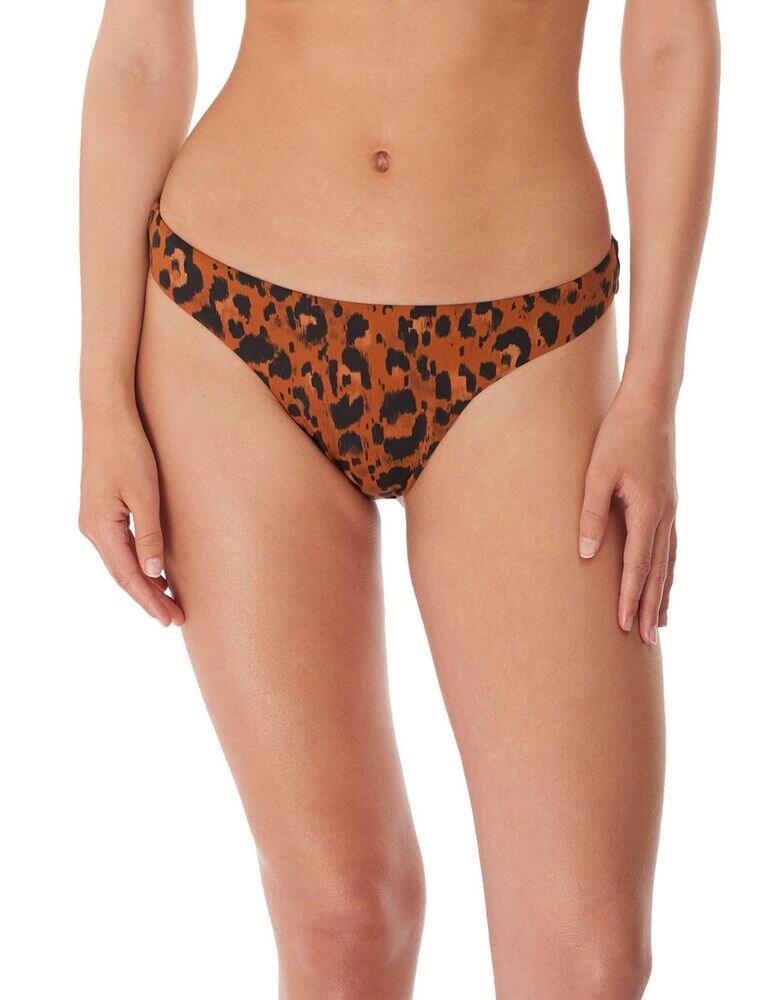 Enhance your poolside figure in this Brazilian brief from the Roar Instinct range by Freya! This gorgeous range will have you looking and feeling fabulous every time you decide to wear it! The Brazilian bikini brief offers a comfortable fit, along with good rear coverage for modesty. Pair with matching tops from the same range to complete the look!  Feminine and contemporary design Wild all over animal print Comfortable fit Good rear coverage Dipped front and back waist Matching items available Composition: 83% Polyamide &pipe; 17% Elastane Listed in UK sizes  47109-86143-1150645 6986 Bikini Bottoms