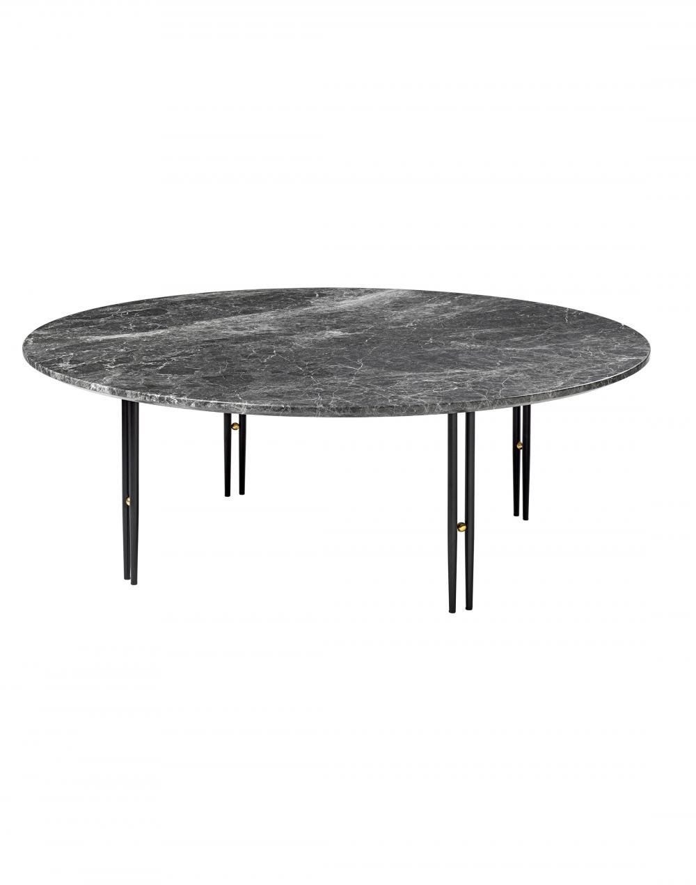 Gubi Ioi Coffee Table 100cm Black Semi Matt Base Emperador Marble Grey Grey Designer Furniture From Holloways Of Ludlow