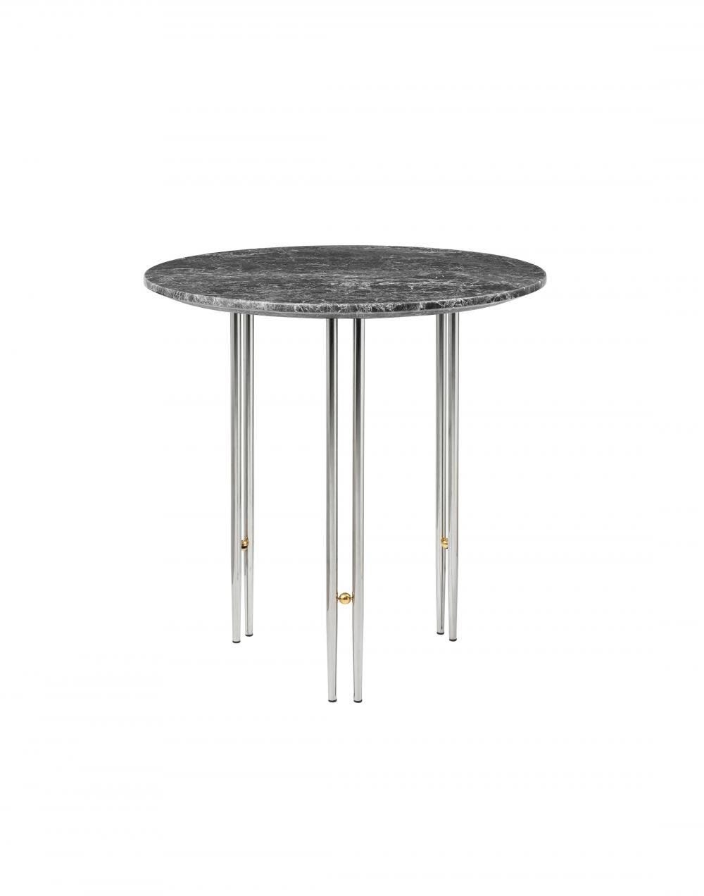 Gubi Ioi Coffee Table 50cm Chrome Base Emperador Marble Grey Grey Designer Furniture From Holloways Of Ludlow