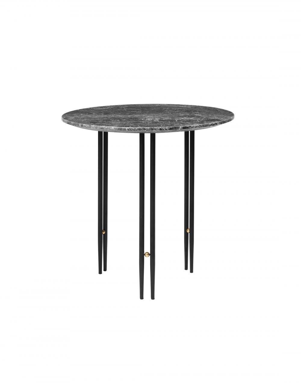 Gubi Ioi Coffee Table 50cm Black Semi Matt Base Emperador Marble Grey Grey Designer Furniture From Holloways Of Ludlow